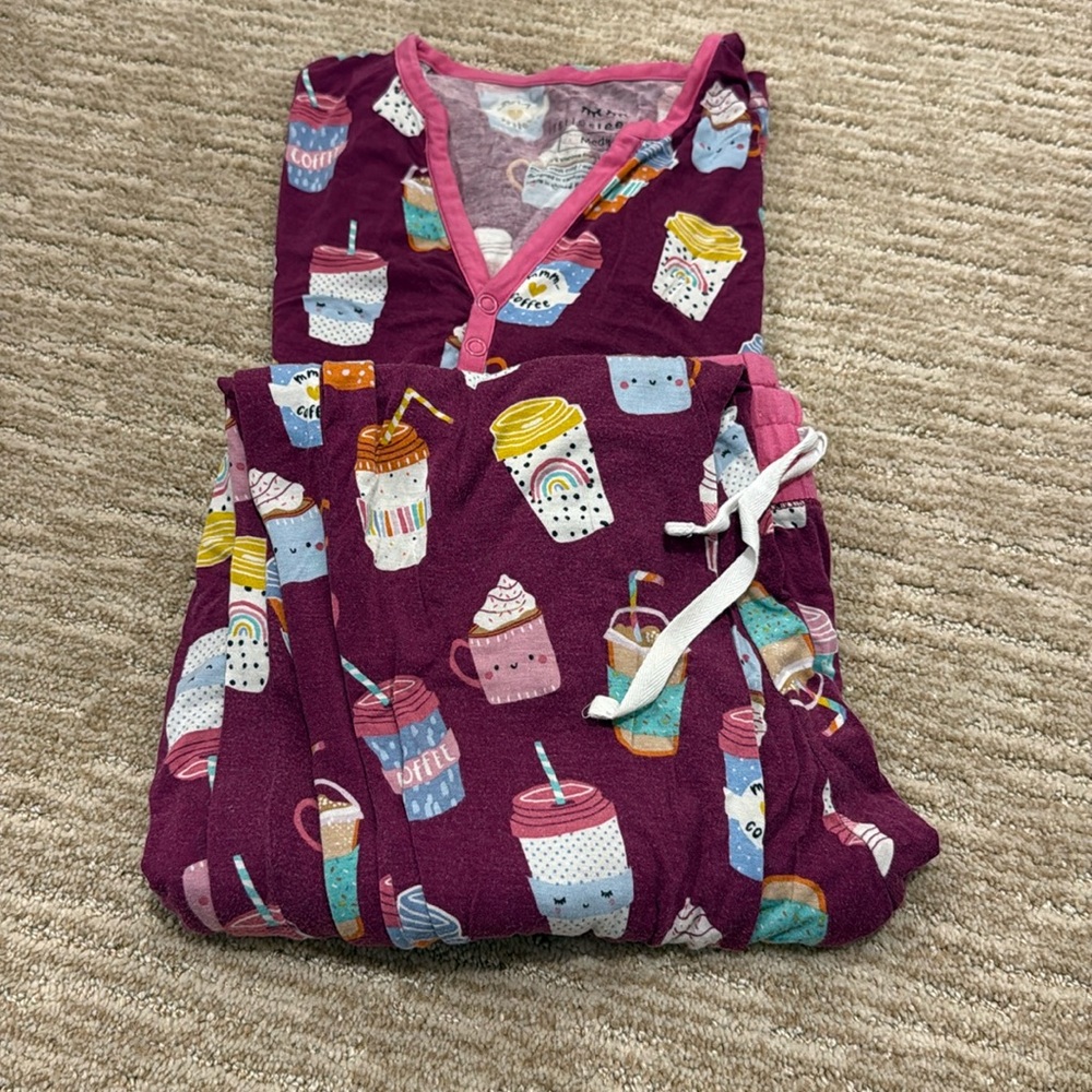 Colorful Cup Print Pajama Set